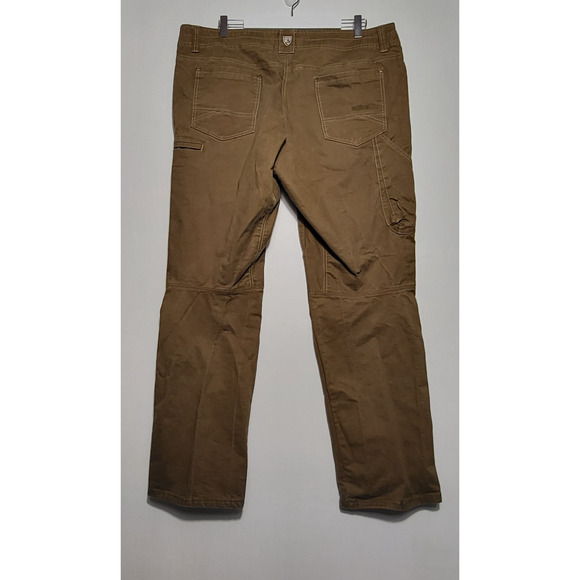KUHL Men Size 40 X 32 Pants Khaki Brown Patina Dye Rebel Straight Leg Cotton - Picture 7 of 8